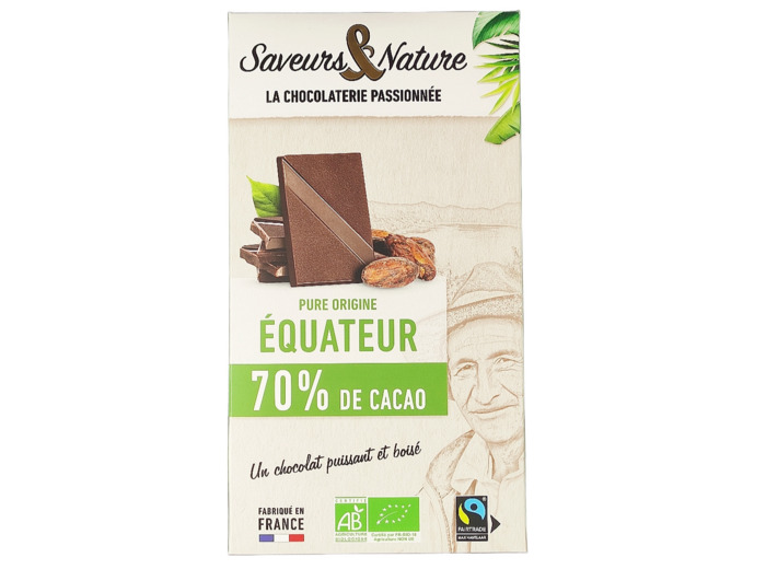Chocolat Noir 70% Equateur Bio 80g