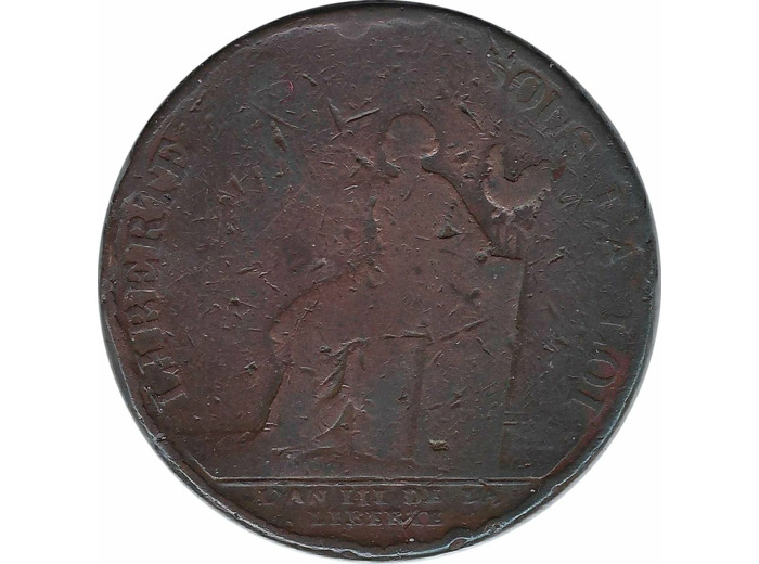 FRANCE MONNERON 2 SOLS à la LIBERTE 1791 AN III MONNAIE de CONFIANCE B