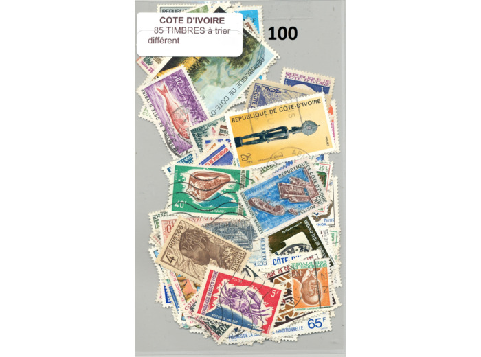 85 TIMBRES COTE D'IVOIRE DIFFERENTS A TRIER  *100