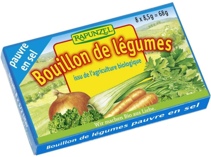 Bouillon legumes cube pauvre sel (8) 68g Rapunzel
