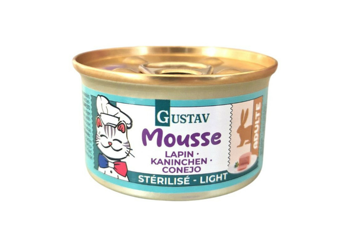 GUSTAV, Mousse au lapin pour chat stérilisé - 85g