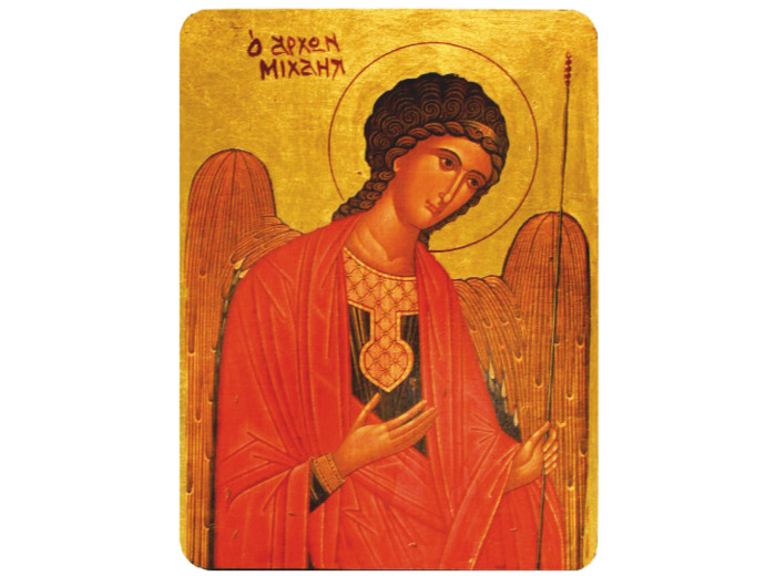 Icône plate MDF 13*19cm - ST MICHEL rouge