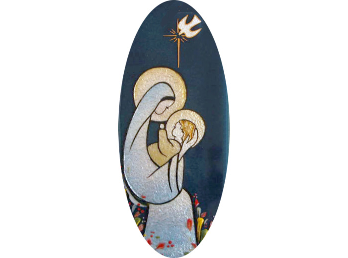 Vierge assise 13,3X6,7cm - EMAUX DU LIBAN