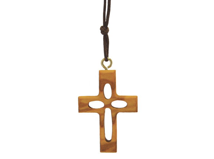 Croix en Olivier Repercée avec Lacet