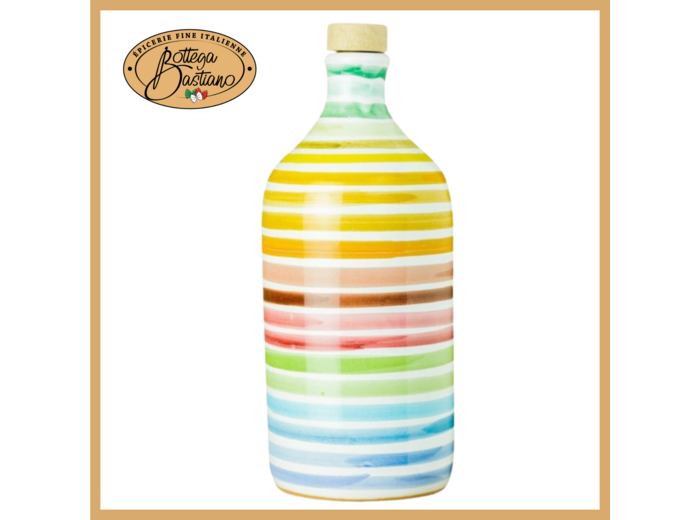 Huile d'olive flacon céramique arc-en-ciel 50cl