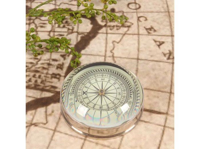 Boussole verte laiton 4x8x8cm