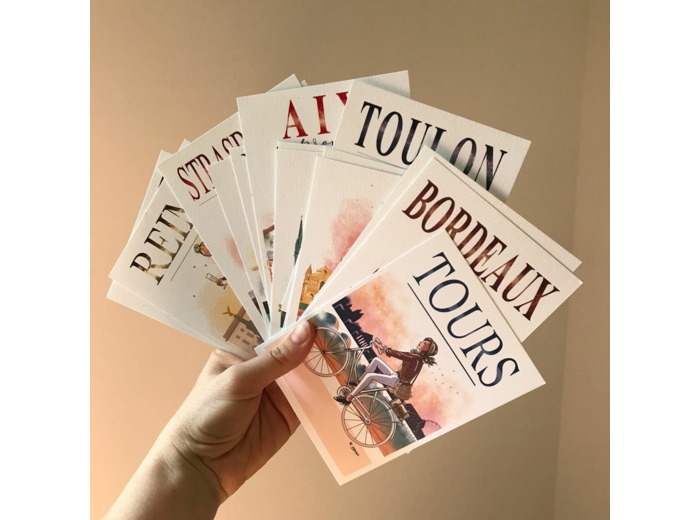 Lot de 10 cartes de villes
