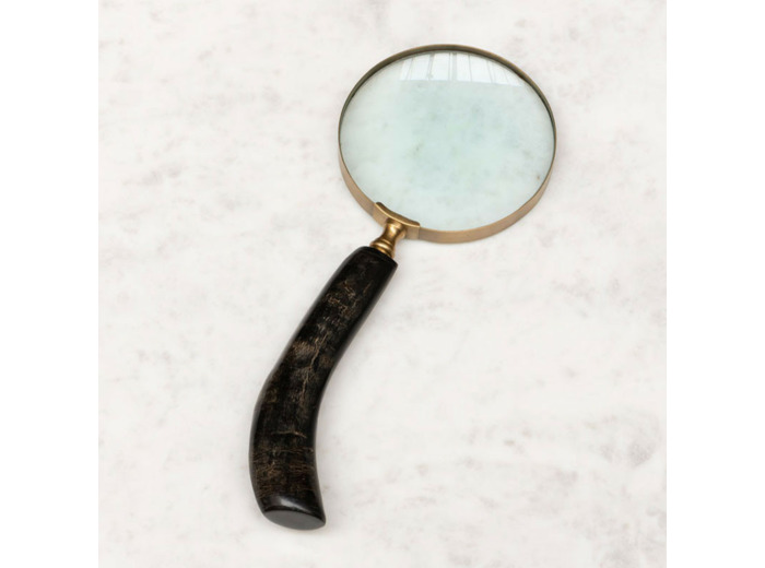 Loupe manche corne foncée 26x10cm