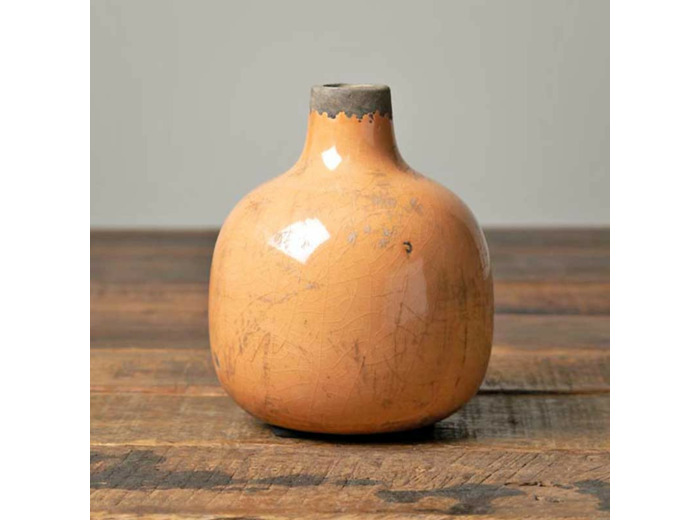 Vase Soliflore céramique orange 13x11cm