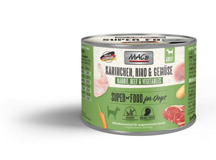 MAC'S humide pour chien, au lapin & légumes - 200g