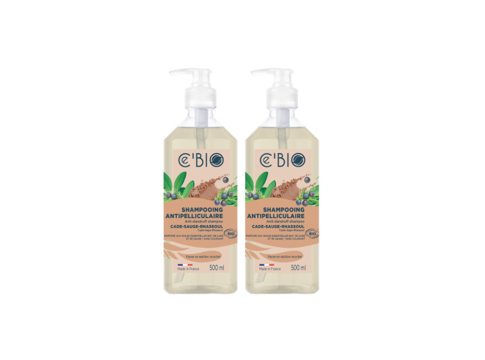 Lot de 2 Shampooing antipelliculaire Cade Sauge Rhassoul 2 x 500ml