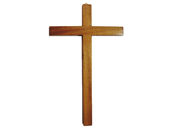 Croix en Bois 23cm - MARRON ROUGE