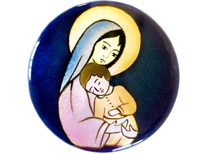 Vierge maternelle sans fleur D8,3cm - EMAUX DU LIBAN