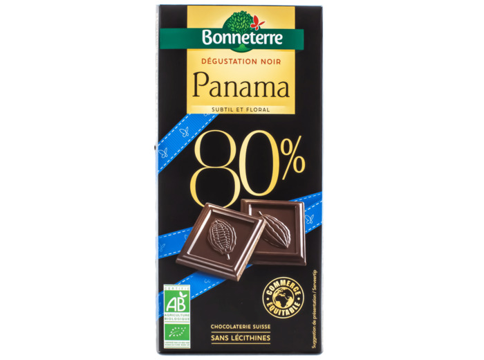 Chocolat Dégustation Noir 80% Panama Bio 80g