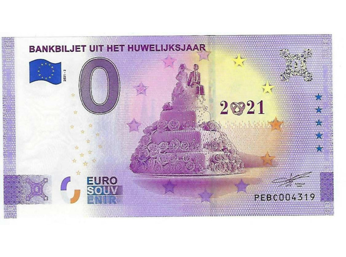 PAYS BAS 2021-2 BANKBILJET UIT HET HUWELIJKSJAAR (ANNIVERSAIRE) BILLET 0 EURO