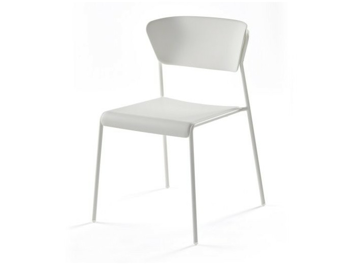 Chaise technopolymère AGATHA structure acier laqué