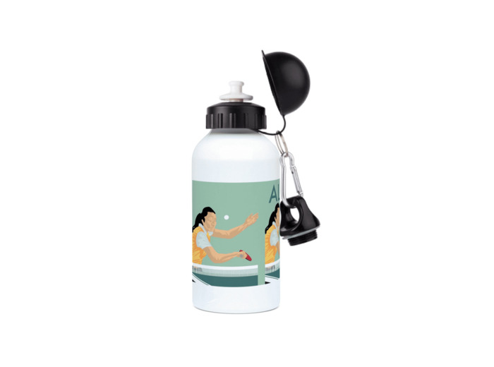 Gourde aluminium Ping Pong "La pongiste de tennis de table" - personnalisable