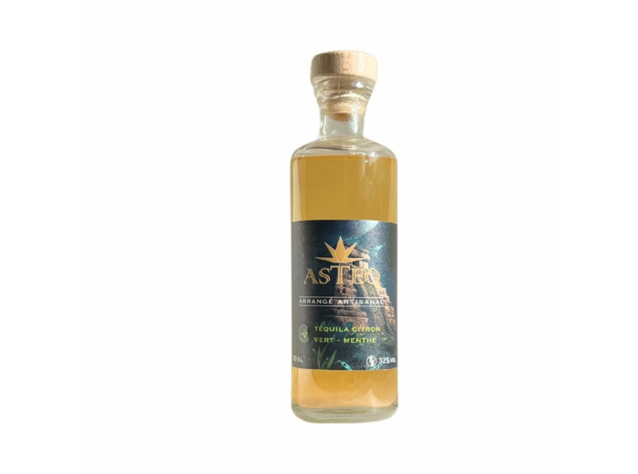Tequila arrangée Citron vert & Menthe – ASTEQ (70 cl)