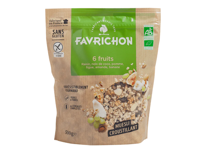 Muesli croustillant bio 6 fruits-500g-Favrichon