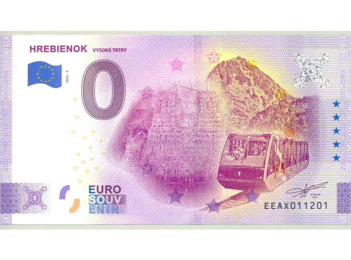 SLOVAQUIE 2020-2 HREBIENOK BILLET SOUVENIR 0 EURO TOURISTIQUE NEUF