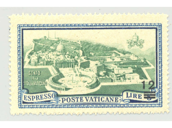 VATICAN EXPRESS 12 LIRE 1946 Yvert 8 NEUF