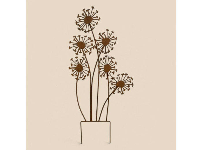 Tuteur déco fleurs fer marron 42x85cm
