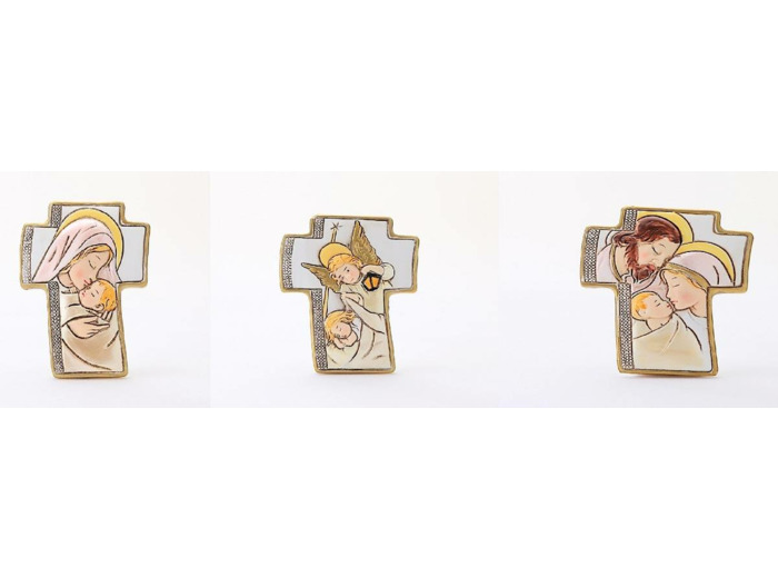 Croix en résine 7,5x6,2cm- 3 modèles- LOT DE 6