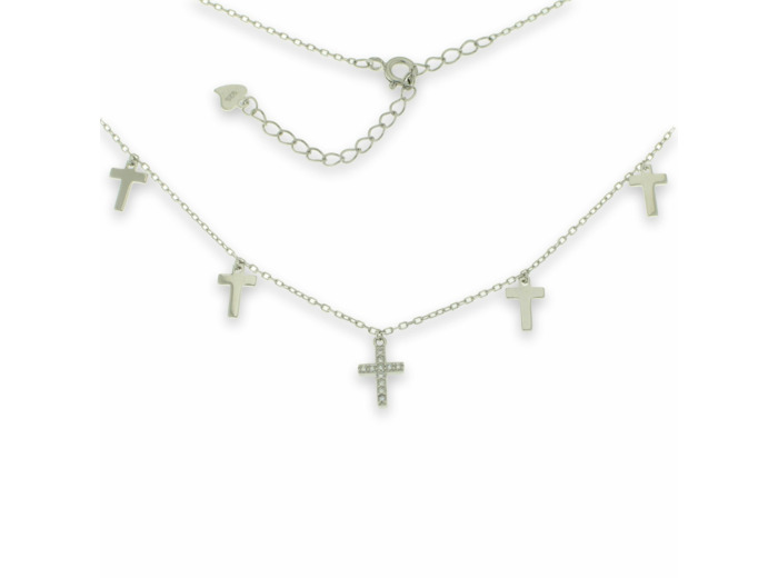 Collier en Argent 925 avec breloques croix