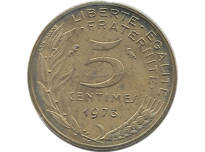 FRANCE 5 CENTIMES LAGRIFFOUL 1973 FDC
