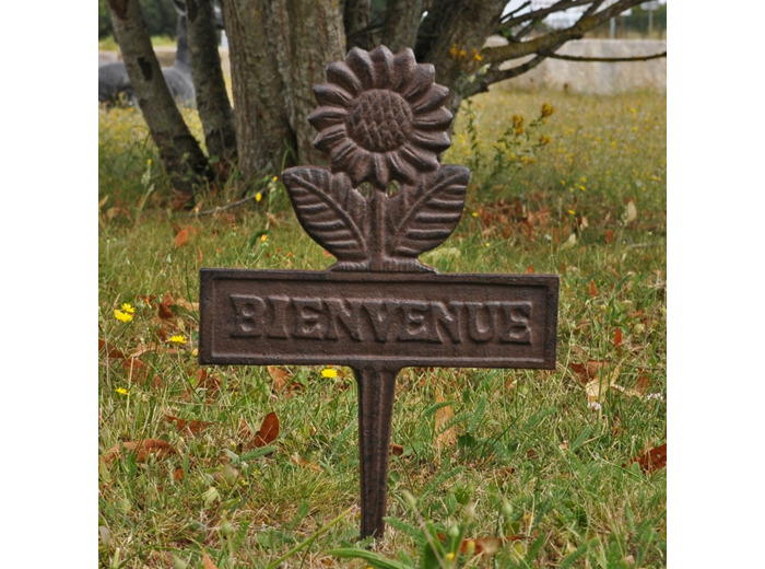 Pique jardin fonte Bienvenue 30x19cm