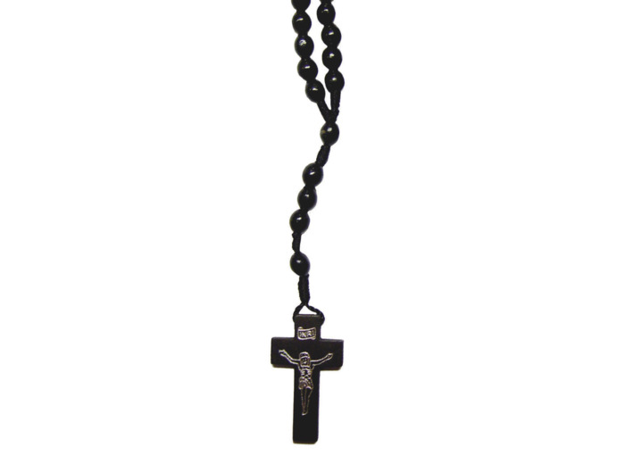 Chapelet en Bois sur Corde - NOIR