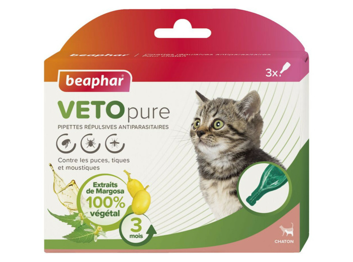 VETOpure, Pipettes répulsives antiparasitaires Chaton - 3 pipettes