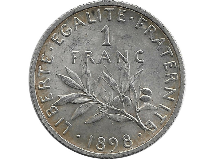 FRANCE 1 FRANC SEMEUSE 1898 SUP rayures