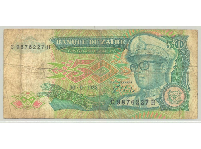 ZAIRE 50 ZAIRES 30-06-1988 SERIE C 9876227H TB+
