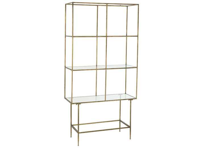 Etagère 3 étages verre et fer 100x40x200cm