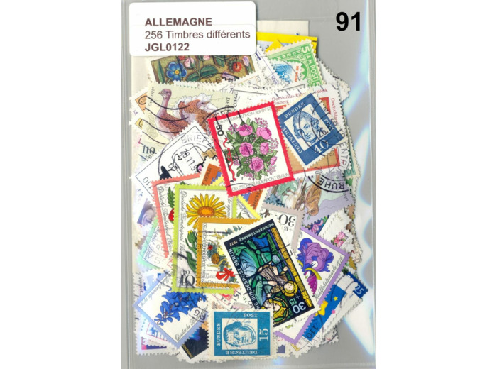 256 TIMBRES ALLEMAGNE DIFFERENTS OBLITERES *91