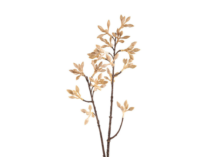 Fleur Artificielle Brindille Firmiana Beige en Polyester Haute Tige 79cm