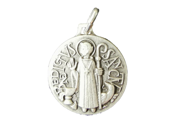 Médaille 18mm en Métal Argenté - BENOIT MODERNE