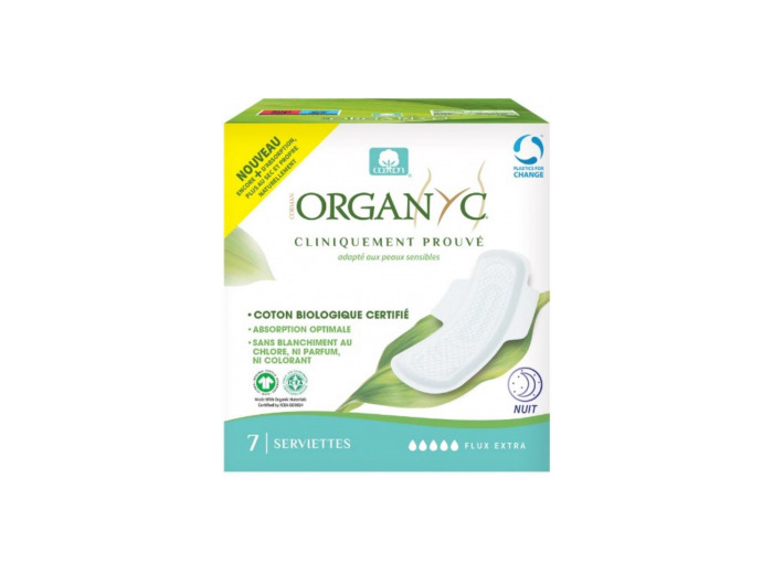 Serviettes extra nuit et flux très abondants Boîte de 7