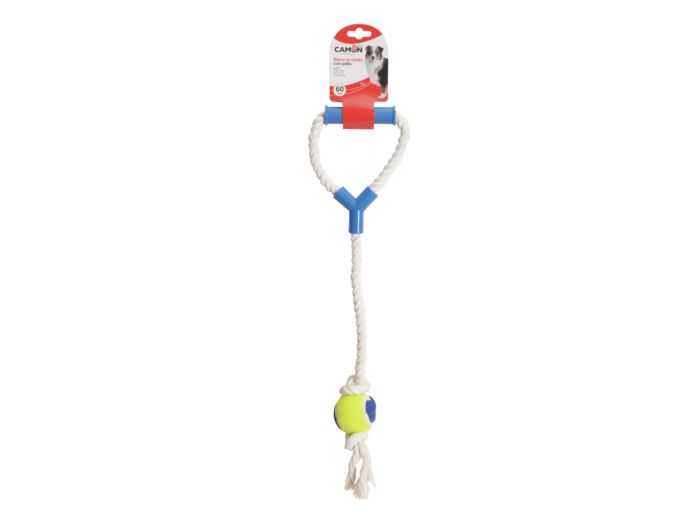 Corde à tirer avec balle pour chien - 60cm