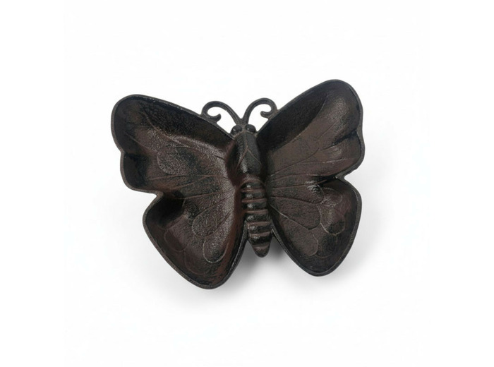 Mangeoire et Abreuvoir Papillon Monarque en Fonte 26x20x4cm