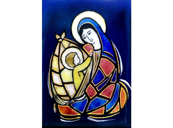 Vierge de l'abri 9,6X6,8cm - EMAUX DU LIBAN