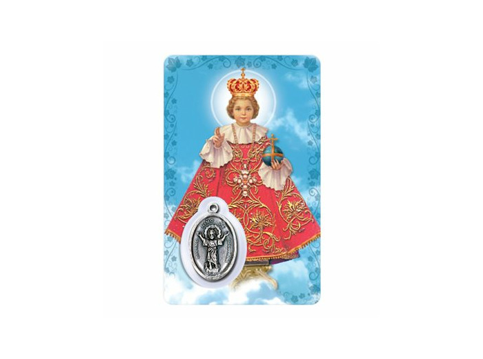 Carte-prière avec insertion JESUS DE PRAGUE - italien