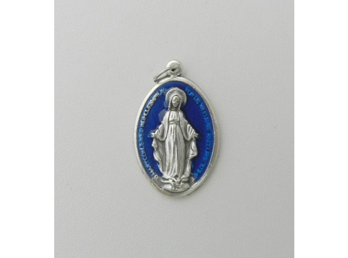 Médaille V. Miraculeuse ovale  OX 30mm fond Bleu
