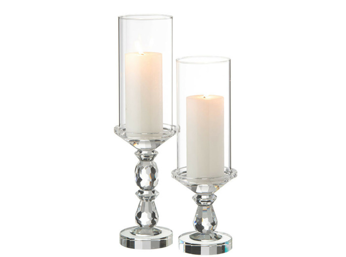 Photophore Marie cristal transparent large 12x12x43cm