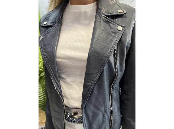 Perfecto femme cuir marine MAJ 4100