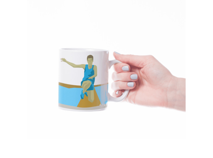 Tasse de saut athlétique homme à personnaliser | Tasse athlétisme | Artiste Sportive