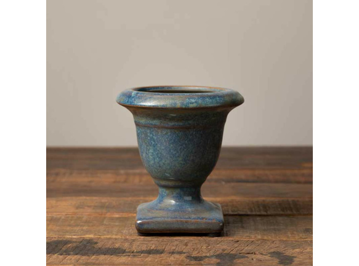 Mini vasque gris bleue en céramique 12x12x12cm