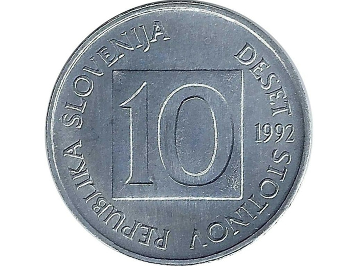 SLOVENIE 10 STOTINOV 1992 TTB+