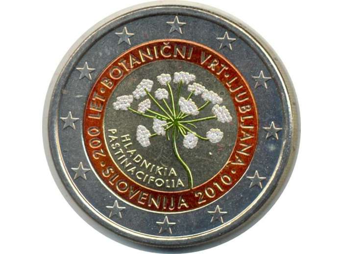 SLOVENIE 2010 2 EURO COLORISEE JARDIN BOTANIQUE SUP N1